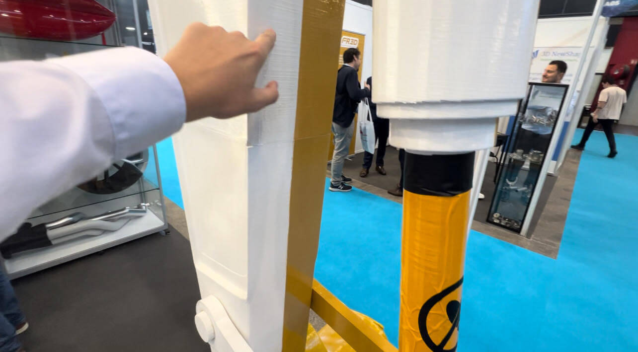 Poteau imprimé en 3D grand format, prototype événementiel, PAMI3D
